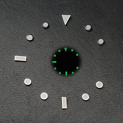 Blue-Green Luminous Dial with Hour Index Markers for RLX Sub GMT Men's Watches, Aftermarket Replacement Part, Parallel Import
