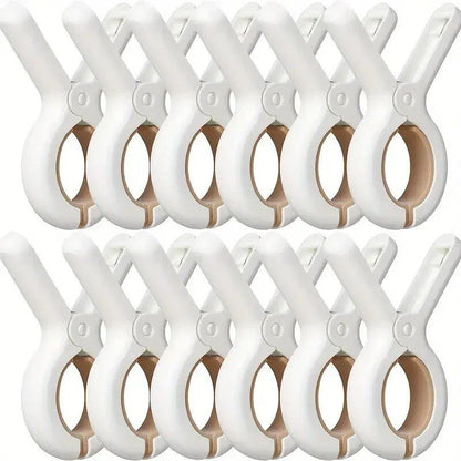 Pack of 1, 6, or 12 Plastic Clothespins with a Strong, Rust-Resistant Spring, Durable Beach Towel Clips for Holding Towels, Imported