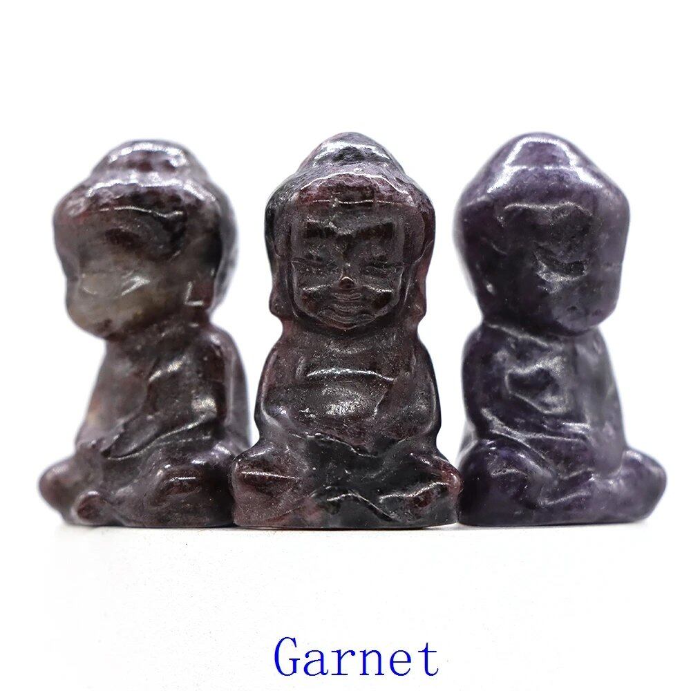 1.2-inch Mini Buddha Statue, Natural Stone Carving, Healing Crystal, Power Stone, Spiritual Craft, Good Luck, Furniture, Interior Accessories, Home Decor, Bulk Sale, Wholesale Size: 1 Piece; Parallel Import