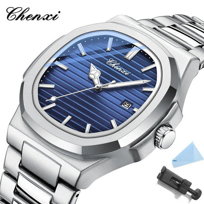 Chenxi 8222 Men's Luxury Gold Stainless Steel Luminous Quartz Watch, Waterproof, Fashionable, Parallel Import