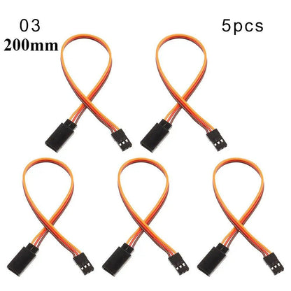 1/5-Piece Set, 100mm/150mm/200mm/300mm/500mm RC Servo Lead Cable Extension Cord, Y-Type Branch Extension Wire, JR Compatible, for RC Helicopters, Parallel Import
