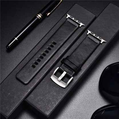 Simple Genuine Leather Strap for Apple Watch Series 8/7/6/SE/5/4/3, 38/40/41mm, 42/44/45mm, Band Color: mm, Parallel Import