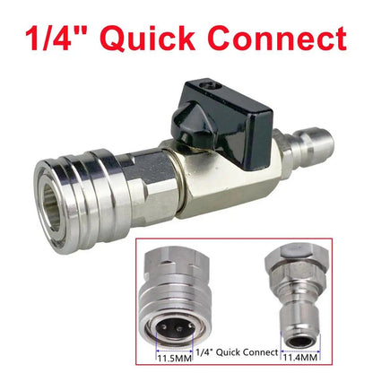 1/4" Quick Connector Ball Valve for Pressure Washers, On/Off Switch, 4500 PSI, Color: Imported