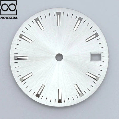 NOOKIDA 28.5mm Sunburst/Frosted Dial Watch with Calendar Window for NH35/NH36/4R/7S Automatic Movements, Color: Parallel Import