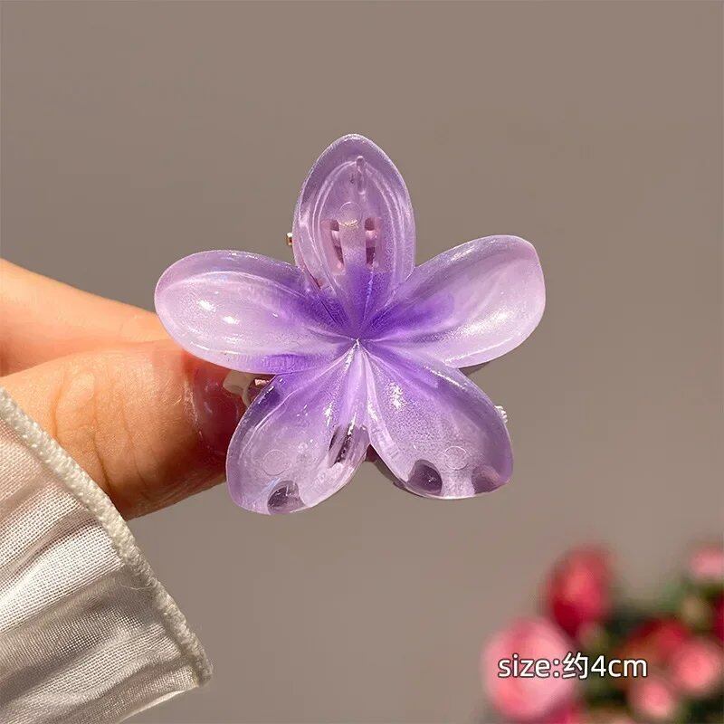 1/6 Hawaiian Gradient Hair Clips, Flower Hair Claws, Small Hair Accessories, Hairpins, Crab Barrettes, Women's, Parallel Import