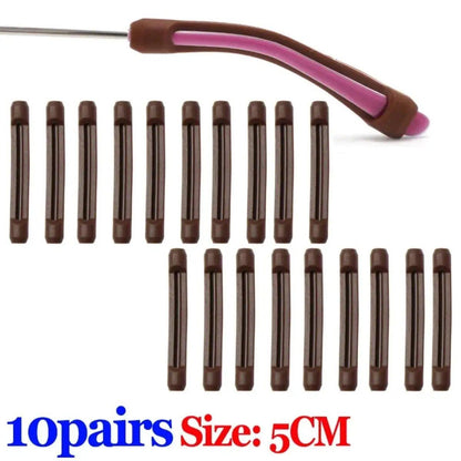 10/20-Piece Set of Anti-Slip Silicone Eyeglass Sleeves, Frame Legs, Drag, Ear Hooks, Brackets, Drop Prevention, Convenient Eyeglass Accessories, Parallel Import