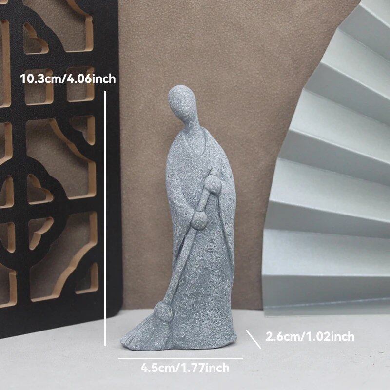 仏像ストーン彫刻 小さな僧侶 チベット仏教フィギュア 禅ガーデンオーナメント 瞑想 ホームアクアリウム装飾  並行輸入品