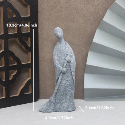 仏像ストーン彫刻 小さな僧侶 チベット仏教フィギュア 禅ガーデンオーナメント 瞑想 ホームアクアリウム装飾  並行輸入品