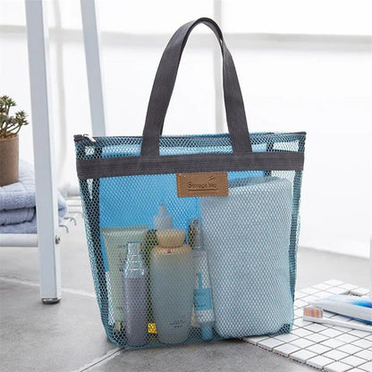 メッシュ化粧品・トイレタリーバッグ ハンドバッグ 携帯用旅行洗面ボディシャワーツール収納 ハンギングコスメ収納ポーチ  並行輸入品
