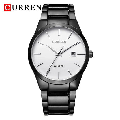 Karlen Men's Watch, Simple, Slim, Waterproof, Business Style, Quartz Movement, Calendar, Stainless Steel Strap, 8106, Parallel Import