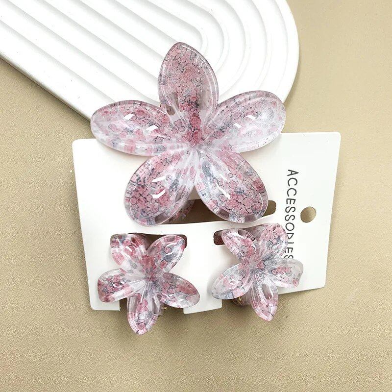 3個セット かわいいフラワーシャークヘアクリップ ヘアピン バレッタ 女性用 おしゃれヘアアクセサリー ウェディング小物 ギフト カラー：3セット 並行輸入品