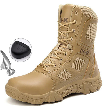 Men's Waterproof Steel-Toe Safety Work Boots, Impact Resistant, Size 47, Color: Parallel Import