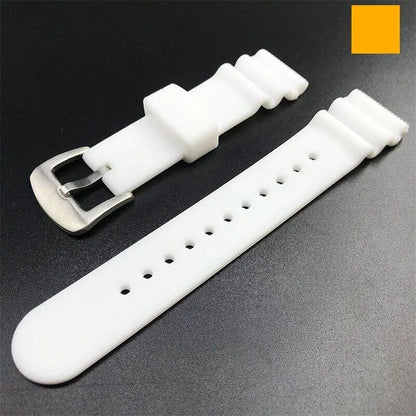 22mm Rubber Sports Men's Watch Strap for Seiko 5 PROSPEX Water Ghost Can-Shaped Red Tooth Diving 007 Abalone Silicone Watch Band. Band Color: 22mm; Band Width: Parallel Import.
