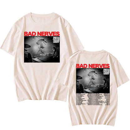 BAD NERVES "Still Nervous Tour 2025" T-Shirt, Spiritual Crump, Hip Hop, Unisex, Streetwear, Grunge, Fashion, Graphic T-Shirt, Men's Apparel, Size: Parallel Import