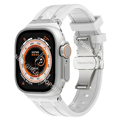 Soft Silicone Strap for Apple Watch Ultra 2/1, Series 10/9/8/7 (49mm/46mm/45mm) - Compatible with iWatch 6/5/4/SE (44mm) - Men's Rubber Band. Band Colors: 46mm, 44mm, 45mm, 49mm. Parallel Import.
