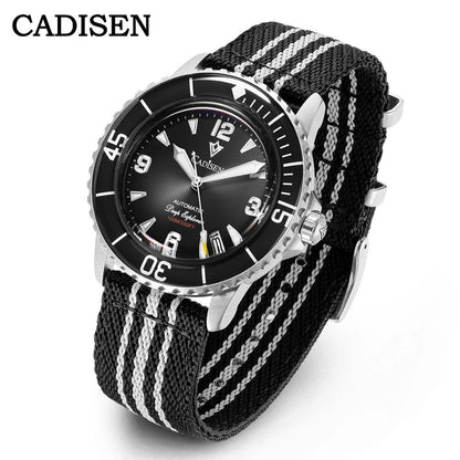CADISEN Deep Explorer 2025 New Automatic Mechanical Watch for Men, Canvas Strap, Waterproof, Luminous, Luxury Watch with NH35 Movement; Ships from: Parallel Import