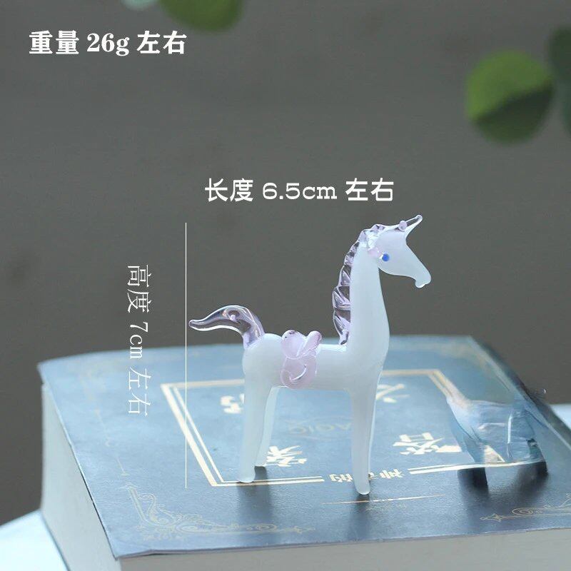 Glass Zodiac Horse Ornament, Creative Home and Office Decoration, Mini Desktop Glass Craft, Animal Horse, Parallel Import
