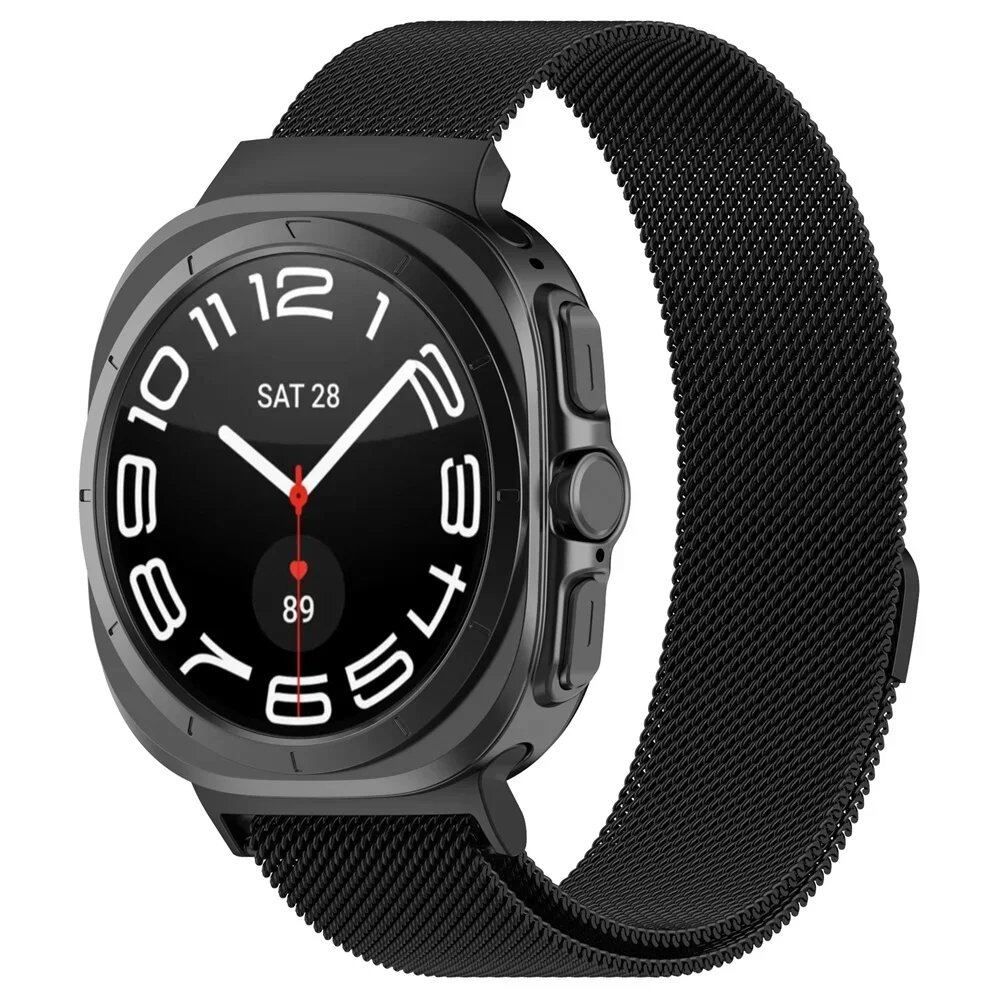 Stainless Steel Milanese Loop Magnetic Bracelet for Samsung Galaxy Watch Ultra 47mm, Gapless, Compatible with 7 Ultra, Watch Band Accessory, Band Color: 0; Galaxy 7 Ultra 47mm Band Width, Parallel Import