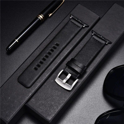 Simple Genuine Leather Strap for Apple Watch Series 8/7/6/SE/5/4/3, 38/40/41mm, 42/44/45mm, Band Color: mm, Parallel Import