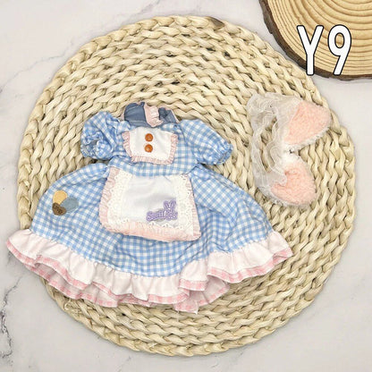1/6 Scale BJD Doll Clothes Full Set (30cm) Anime Cute Reborn Doll Skirt, Hat, and Head Dress for Girls, Gift, Dress-Up DIY Dollhouse Toy, Parallel Import