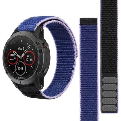26mm and 22mm Hook-and-Loop Nylon Strap Watch Band for Garmin Fenix 6X/6 Pro/5X/5/7X/7, Epix 2, and Forerunner 965/955/945/935. Band Color: Parallel Import.