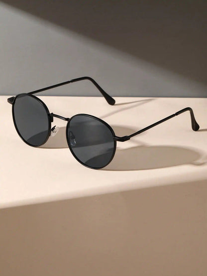 1/2-Piece Unisex Metal Round Frame Vintage Y2K Casual Sunglasses for Outdoors, Everyday Use, Vacation, Driving, and Clothing Accessories, Lens Color, Parallel Import