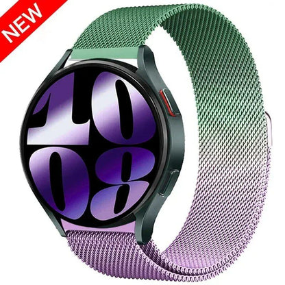 Compatible with Samsung Galaxy Watch 5/6/4/Classic, 22mm/20mm Metal Milanese Loop Magnetic Star-Like Bracelet, Hubai GT4/3/2e Strap, Size 2, Parallel Import