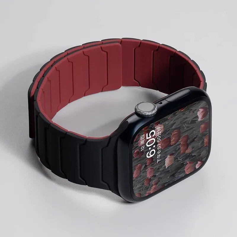 Magnetic Silicone Band for Apple Watch Ultra 2, 49mm, 45mm, 41mm, Series 9/8/7/6/SE/5/4, 38mm, 40mm, 42mm, 44mm, Band Color: mm, Parallel Import