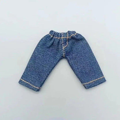 1/11 OB11 Doll Denim Pants, 1/12 BJD/GSC Doll T-Shirt, Mini Cute Doll Pants, DIY Doll Accessories, Fashion Doll Clothes, Parallel Import