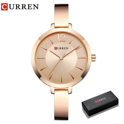 Karen Fashion Gold Women's Watch, Stainless Steel, Ultra-Thin Quartz Movement, Romantic Watch, Montre Femme, Box, Parallel Import