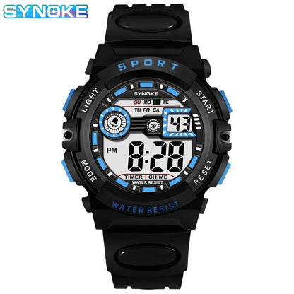 SYNOKE Men's Sports Digital Watch for Students, Waterproof, Shockproof, Drop-Resistant, Multifunctional, Luminous, Parallel Import