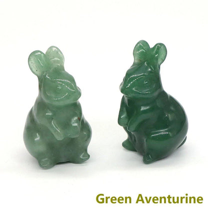1.5-inch Easter Rabbit Figurine, Micro Landscape with Natural Amethyst and Rose Quartz Carved Healing Crystals, Spiritual Home Decor, Size: Parallel Import