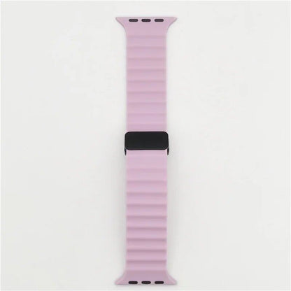 Magnetic Buckle Strap for Apple Watch - Compatible with Ultra 2/SE/Series 3-9, 49mm/45mm/44mm/40mm/41mm/38mm/42mm Silicone Bracelet, Band Color: mm, Parallel Import