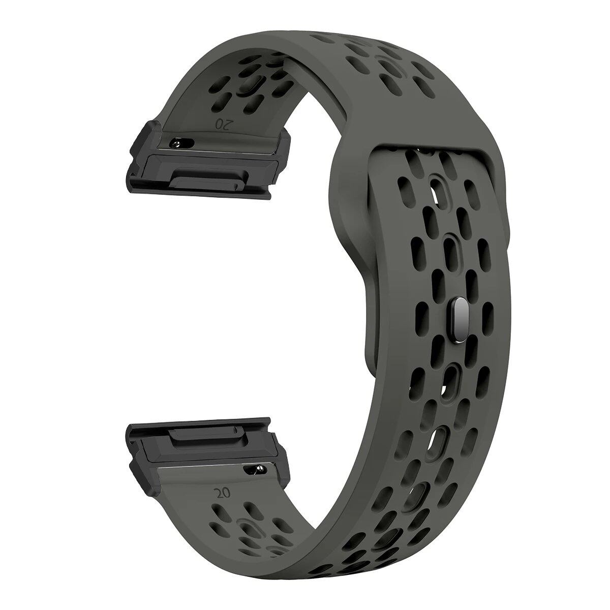22mm and 26mm Silicone Quick Fit Strap Wristband for Garmin Fenix 8/7X/7/6/6X Pro/Epix Pro Gen2 (47mm and 51mm compatible), Fenix 5X Plus, and Tactix 7. Band Color: ; Ships from: Parallel Import