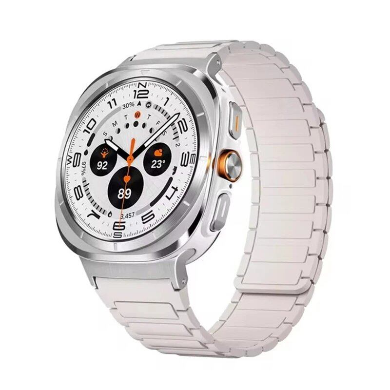 Magnetic Silicone Sport Band for Samsung Galaxy Watch 7 Ultra (47mm), Soft Lapped Bracelet, Gapless Strap, Band Color: Compatible with Galaxy Watch Ultra; Band Width: Compatible with Galaxy Watch Ultra (Parallel Import)
