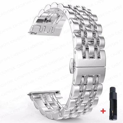 22mm and 20mm Stainless Steel Bands for Samsung Galaxy Watch 3, 4, 5 (45mm), Gear S3 (46mm and 42mm), and Active 2 (40mm and 44mm) - Compatible with Amazfit BIP 2 and GTR. Band Color: mm; Ships from: Parallel Import