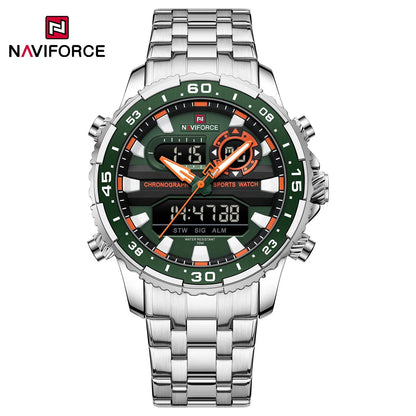 NAVIFORCE ファッションブランド メンズウォッチ ブラックゴールド クォーツ時計 スポーツ防水 ステンレスストラップ モデルNF9234  並行輸入品