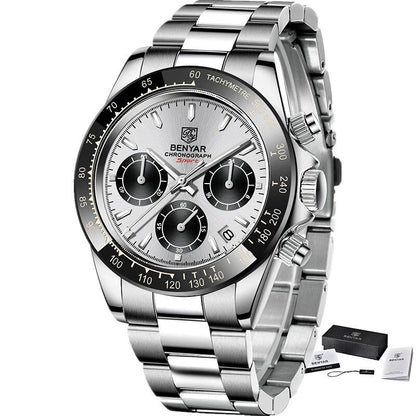 Veneer Men's Luxury Sports Watch, Waterproof Stainless Steel Quartz Chronograph Watch, Relojo Ombre, Parallel Import