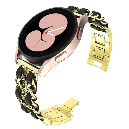 Compatible with Samsung Galaxy Watch 6/5/4/40mm/44mm/42mm/46mm/Active/Gear S3, 20mm/22mm Stainless Steel Chain Bracelet Strap for Huawei GT2/GT3, Band Color: mm, Parallel Import
