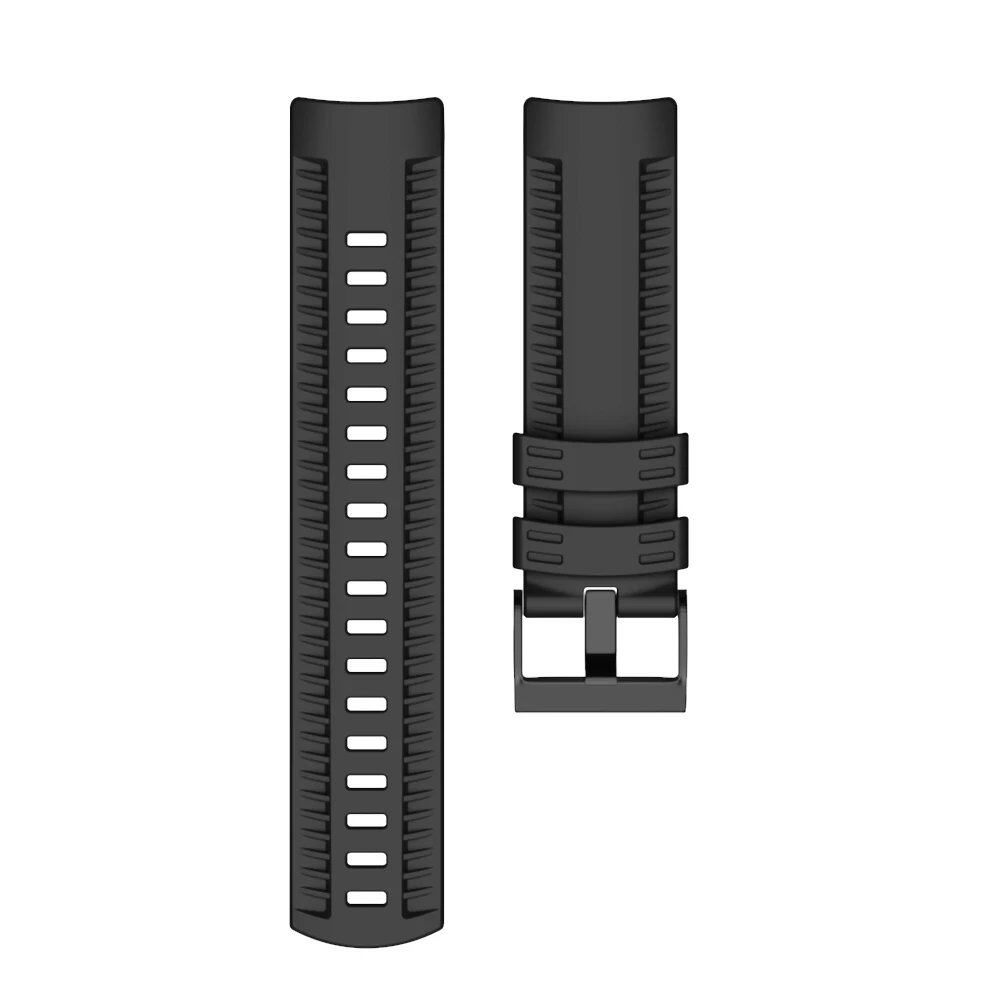 High-Quality Replacement Silicone Sport Watch Band for Suunto 9/9 Baro - Bracelet Accessory, Band Color: Black; Band Width: 24mm, Imported