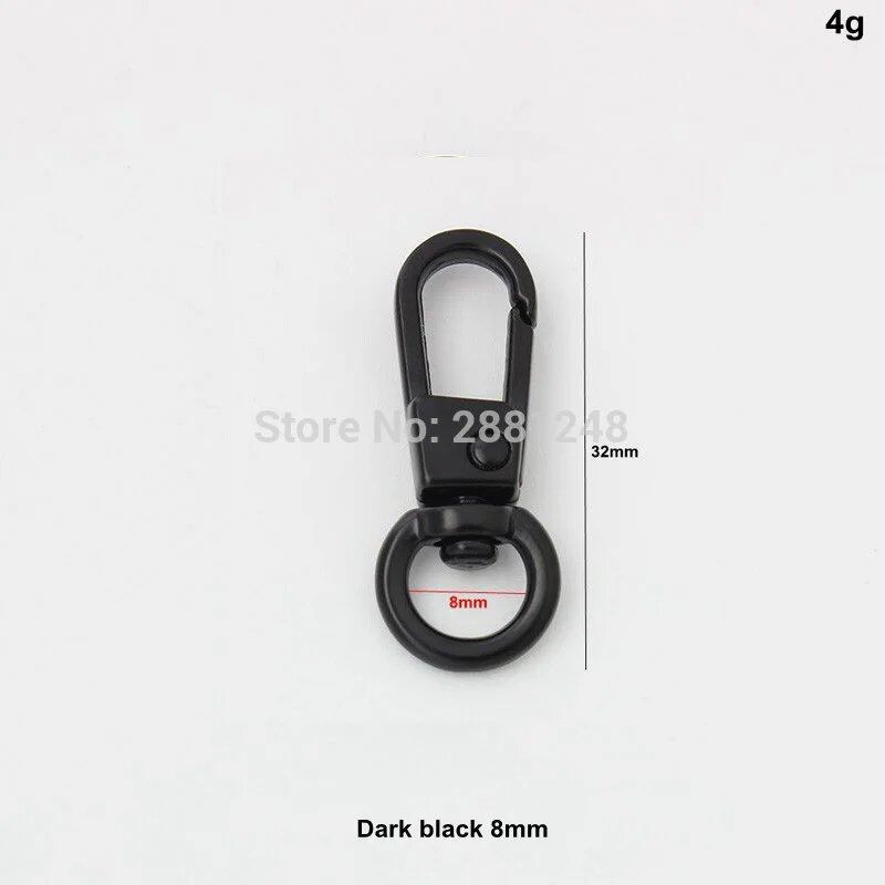 10-30-100pcs 8mm, 9mm, 13mm Dark Gun Black Trigger Snap Hooks Swivel Clasps Lobster Claw Swivel Hooks Hardware Accessory Parts Size: Parallel Import