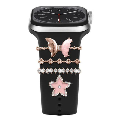 Diamond Jewelry-Embossed Band for Apple Watch Ultra 2, 9, 8, and 7, Compatible with Samsung and Huawei, 20/22mm Bracelet Strap, Band Color: ; Ships from: Parallel Import