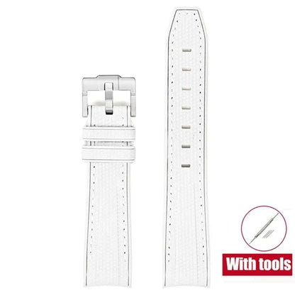 20mm Diving Strap with Curved Ends for Omega and Swatch Moonwatch, Silicone Rubber, Compatible with Rolex, Men's and Women's, Band Color: 20mm; Band Width: 20mm, Parallel Import