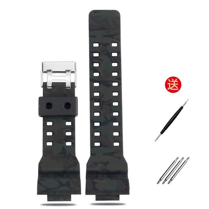 Convex Silicone Watch Strap for Casio GA-900, GA-900C, and GA-800. Waterproof Resin Silicone Sport Strap, 16mm Band Color: 16mm Band Width. Parallel Import.