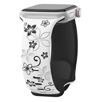 Engravable Silicone Band for Apple Watch, Compatible with 40mm, 44mm, 41mm, 49mm, 45mm, 38mm, and 42mm iWatch Series 9/7/SE/6/5/4/8/Ultra, Band Color: 0mm, Parallel Import