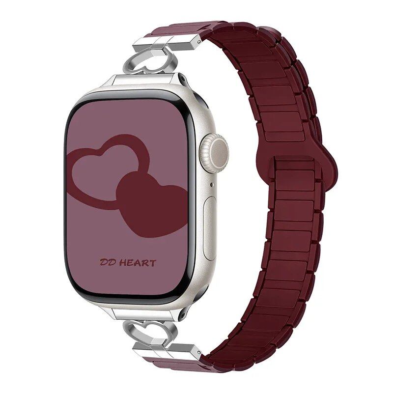 Magnetic Strap for Apple Watch, Silicone Bracelet, Compatible with 45mm, 44mm, 40mm, 42mm, 46mm, 41mm, 49mm, and 38mm Watches, iWatch Series 10/SE/9/8/7/Ultra 2, Band Color: mm, Parallel Import