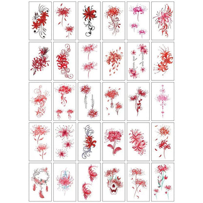 10/20/30/50 Sheets of Waterproof Temporary Tattoo Stickers, Removable Body Art, Butterfly and Flower Designs for Men and Women, Stylish, Imported