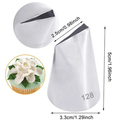 Rose Petal Piping Nozzles, Stainless Steel Decorating Nozzle Set, #124, #125, #126, #127, #128, for DIY Icing, Cupcake &amp; Cake Decorating Tools, Color: 12, Parallel Import