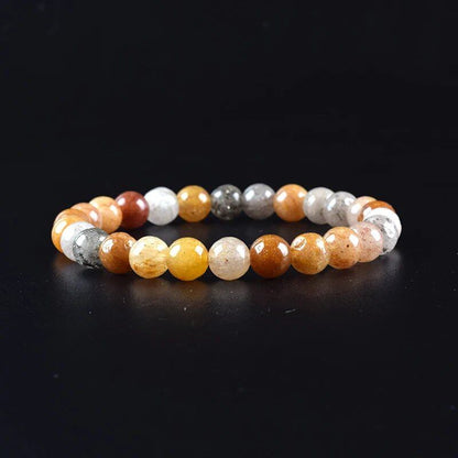 Natural Aquamarine and Agate Bead Bracelet for Women, Single Circle Crystal Bracelet, Romantic, Casual, Yoga, Meditation, Gift, Long, Parallel Import