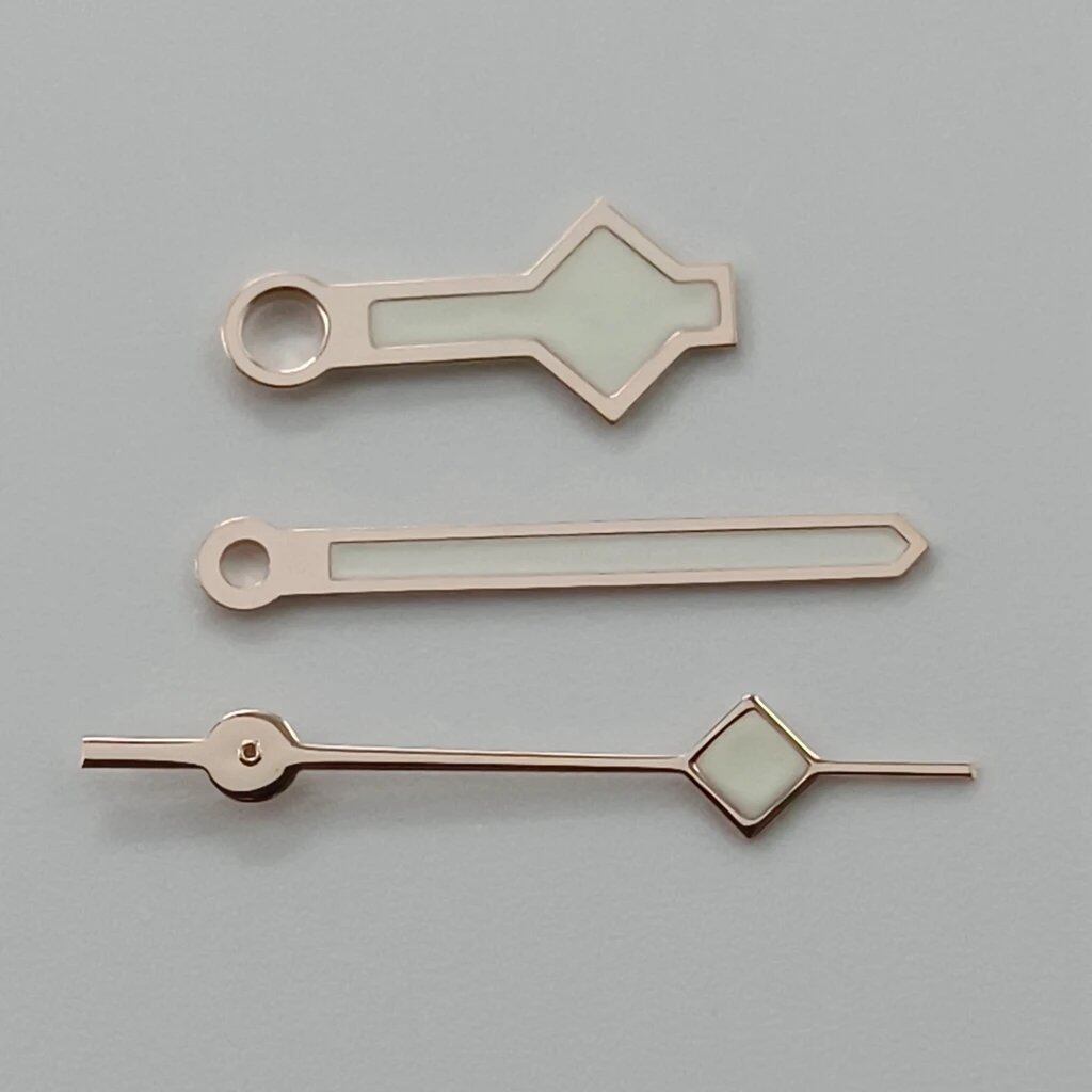 Silver, Gold, Rose Gold, and Black Watch Hands with Snowflake Design, Luminous Compatible with NH35, NH36, 7S26, 7S36, 4R35, and 4R36 Movements, Parallel Import
